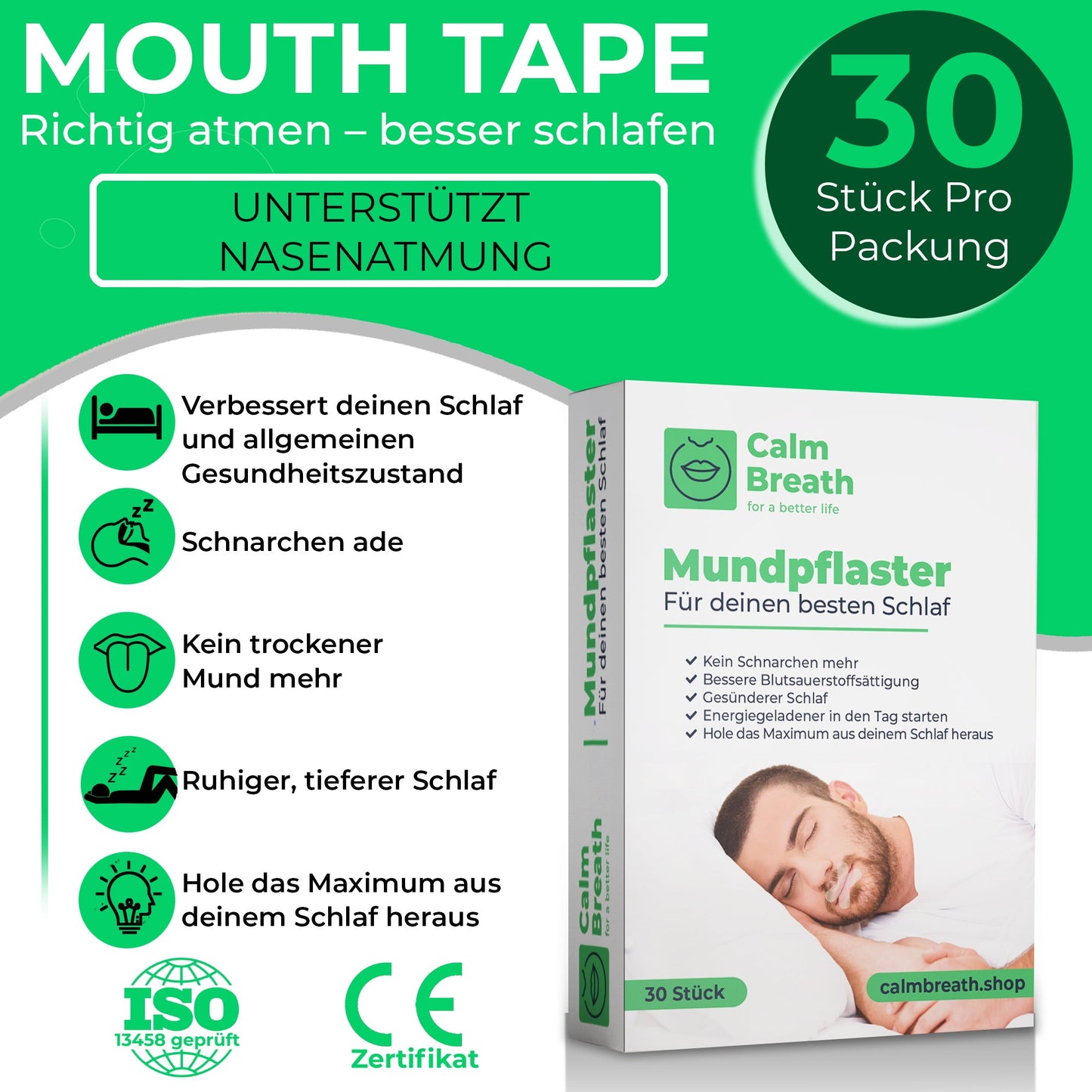 Sleepchanger Mouth Tape - Calm Breath - mouthtaping - schnarchen