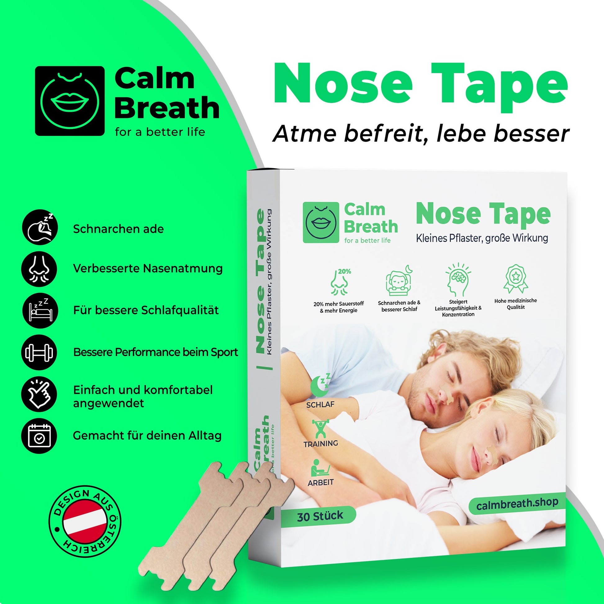 Strong NOSE TAPE - Calm Breath - mouthtaping - schnarchen